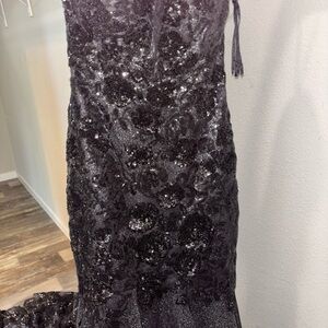 Elegant Black Sequin Wedding Dress